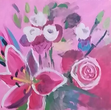 Peinture intitulée "Fleurs" par Valérie Blum (Valery), Œuvre d'art originale, Acrylique