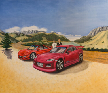 绘画 标题为“Ingo`s Mazda RX8” 由Karin Sternberg, 原创艺术品, 油