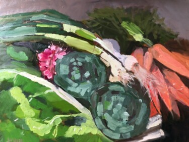 绘画 标题为“legumes Perrochon” 由Sylvie Loisy, 原创艺术品, 油
