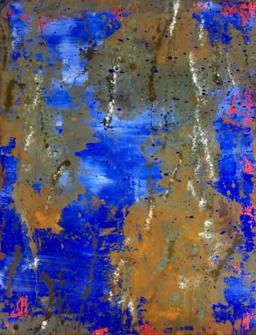 Blau Natur - Originalbild 绘画 标题为“Blau Natur - Origin…” 由Rudi Eckerle, 原创艺术品, 颜料