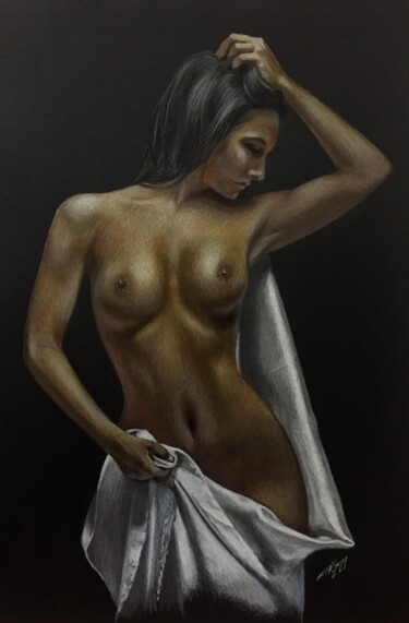 Silk morning 绘画 标题为“Silk morning” 由Evgeniy Karpenko, 原创艺术品, 铅笔
