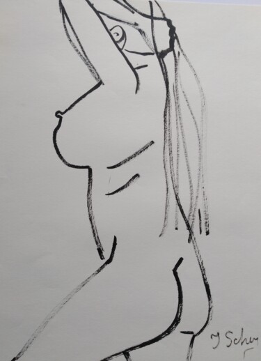 Zeichnungen mit dem Titel "Akt Tinte" von Jana Scherer, Original-Kunstwerk, Tinte