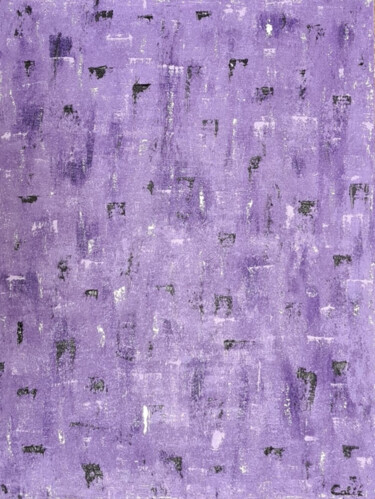 IMPRESSION LAVANDE Peinture intitulée "IMPRESSION LAVANDE" par Sandrine Bollaert (CALIZ), Œuvre d'art originale, Huile Monté sur Châssis en bois