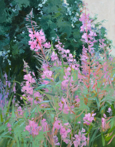 제목이 "Fireweed blooms"인 미술작품 Alexey Pleshkov로, 원작, 기름