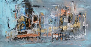 Peinture intitulée "Les hauts fourneaux" par Muriel Cayet, Œuvre d'art originale