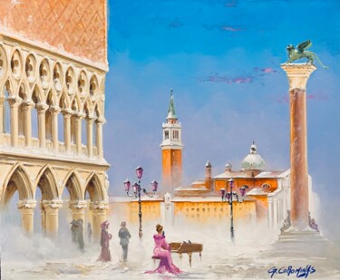 绘画 标题为“Piazzetta” 由Georges Corominas, 原创艺术品, 油