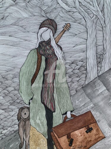 图画 标题为“Partir Ailleurs” 由Lucie Giglio, 原创艺术品, 水彩