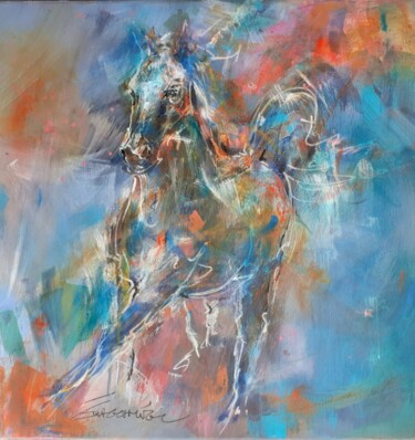 Peinture intitulée "Equus 119" par Eva Gohier, Œuvre d'art originale, Acrylique