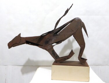 Scultura intitolato "CADUTA DA CAVALLO" da Morgese Giovanni, Opera d'arte originale, Metalli