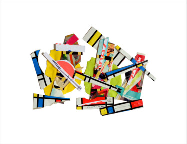 Stijl Alive! Collages titled "Stijl Alive!" by Nathalie Cuvelier Abstraction(S), Original Artwork, Collages Mounted on Aluminium