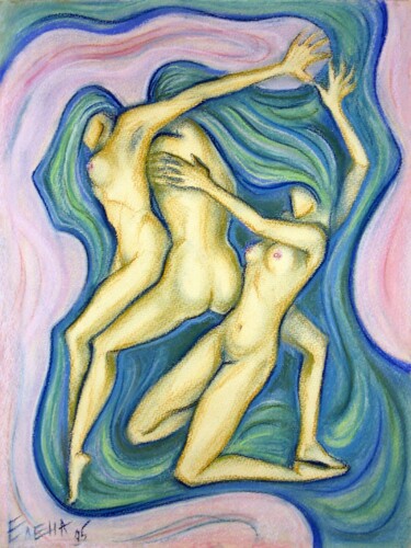 Malerei mit dem Titel "Impulse Energies" von Elena Ilina, Original-Kunstwerk, Pastell