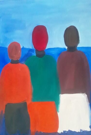 Painting titled "Три фигуры" by Ivan Skripel, Original Artwork, Gouache