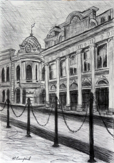 Drawing titled "Rozhdestvenskaya st…" by Yury Smirnov, Original Artwork, Graphite