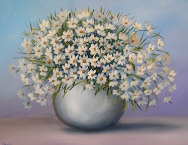 Painting titled "Kamille Blumenstrauß" by Olga Hanns (O. Hanns), Original Artwork, Oil