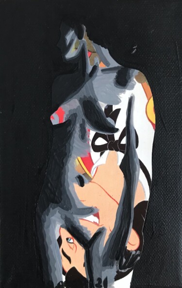 L'Orgueil Collages titled "L'Orgueil" by Annabelle Amory, Original Artwork, Acrylic Mounted on Wood Stretcher frame