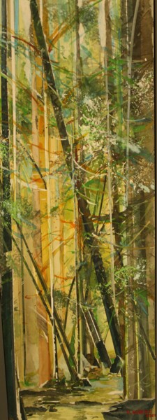 Peinture intitulée "forets 2021 / 4" par Raymond Guibert, Œuvre d'art originale, Aquarelle Monté sur Panneau de bois