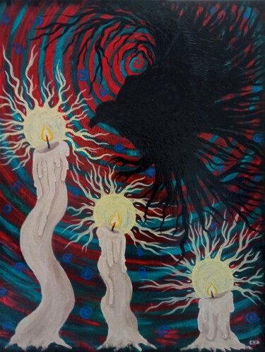 Death Peinture intitulée "Death" par Brigitta Cserni, Œuvre d'art originale, Acrylique