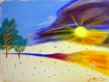 제목이 "Snow and the Sun"인 그림 Aurelio Nicolazzo로, 원작, 파스텔