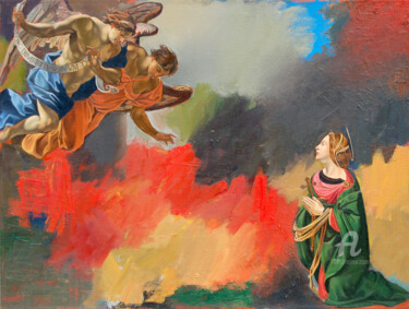 Painting titled "After Simeon" by Roman Rembovsky, Original Artwork, Oil Mounted on Wood Stretcher frame