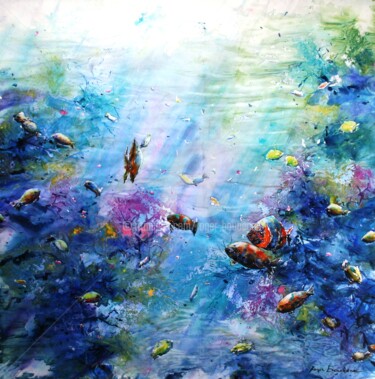 Peinture intitulée "Le corps des poisso…" par Roger Boubenec, Œuvre d'art originale, Aquarelle