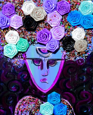 Peinture intitulée "Dia de las Muertos" par Princess Mcillwain, Œuvre d'art originale, Acrylique Monté sur Châssis en bois