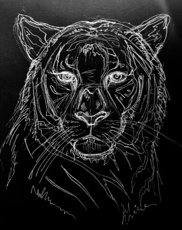 Drawing titled "year of tiger" by Kseniya Lia, Original Artwork, Marker