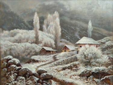 Картина под названием "Winter morning" - Oleg Khoroshilov, Подлинное произведение искусства, Масло