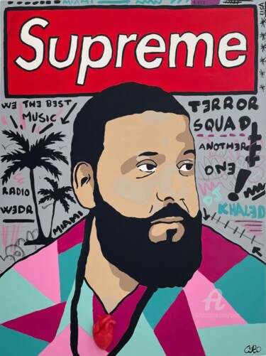Painting titled "Dj. Khaled" by Cobo, Original Artwork, Acrylic