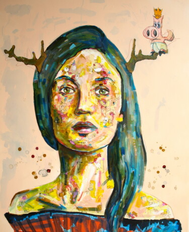Peinture intitulée "Diane, femme flic" par Pascal Fairier, Œuvre d'art originale, Acrylique