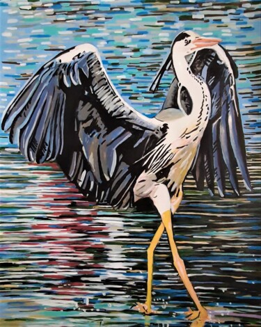 绘画 标题为“Bird / 90 x 70 cm” 由Alexandra Djokic, 原创艺术品, 丙烯