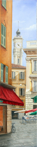 Place Saint-François à Nice Painting titled "Place Saint-Françoi…" by Claude Ruby, Original Artwork, Oil