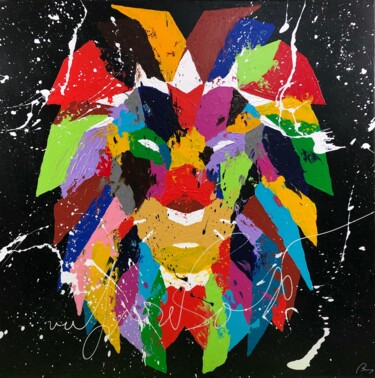 绘画 标题为“Le Lion” 由Bruno Abstract Art, 原创艺术品, 丙烯