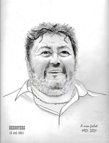 Dessin intitulée "Hommage à mon frelot" par Desnoyers, Œuvre d'art originale, Crayon