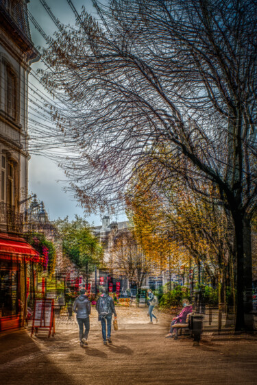 摄影 标题为“Rue Carnot, Beaune” 由Alain Rappeneau, 原创艺术品, 数码摄影 安装在铝上