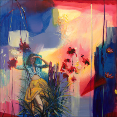 Peinture intitulée "Combien d'herbes av…" par Francois Pagé, Œuvre d'art originale, Huile