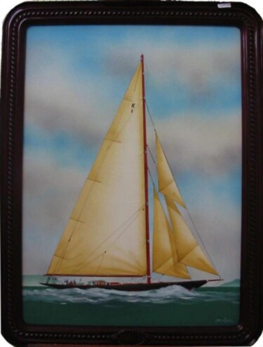 Peinture intitulée "Cotre marconi "Brit…" par Philippe Conrad, Œuvre d'art originale