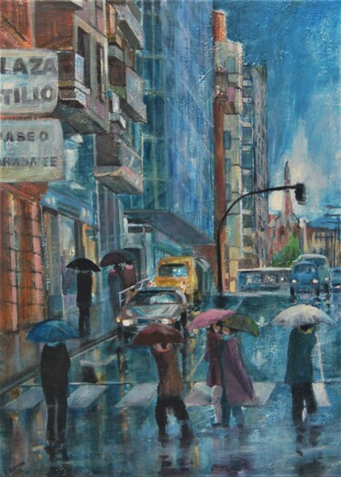 Pintura titulada "Paseo Sarasate pamp…" por Reme, Obra de arte original, Oleo
