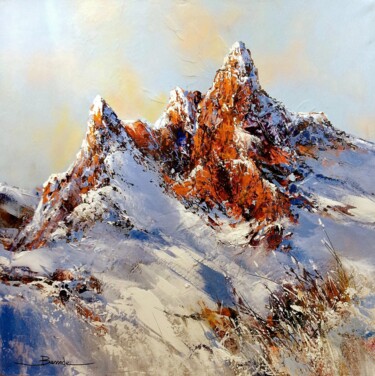 Couchant sur les drus Peinture intitulée "Couchant sur les dr…" par Christian Bessede, Œuvre d'art originale, Acrylique