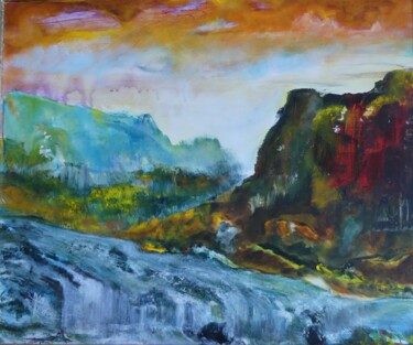 绘画 标题为“crue gorges du Tarn…” 由Alain Quillon, 原创艺术品, 丙烯