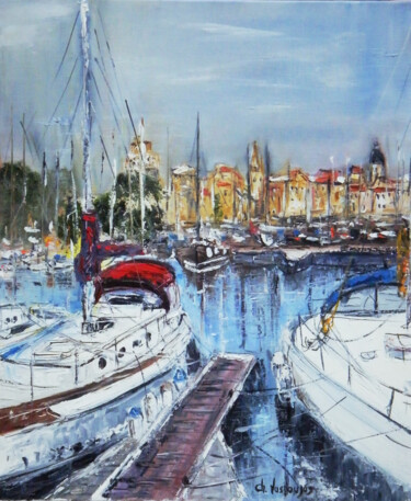 Peinture intitulée "Plaisance" par Christian Laspoujas, Œuvre d'art originale, Huile