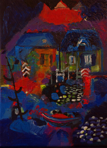 Malerei mit dem Titel "Habiter l'Espérance" von Muriel Cayet, Original-Kunstwerk, Acryl Auf Keilrahmen aus Holz montiert