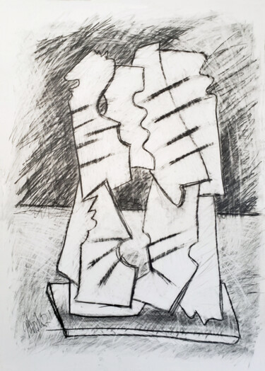 图画 标题为“Glass/form study (6)” 由Robert Winslow, 原创艺术品, 石墨