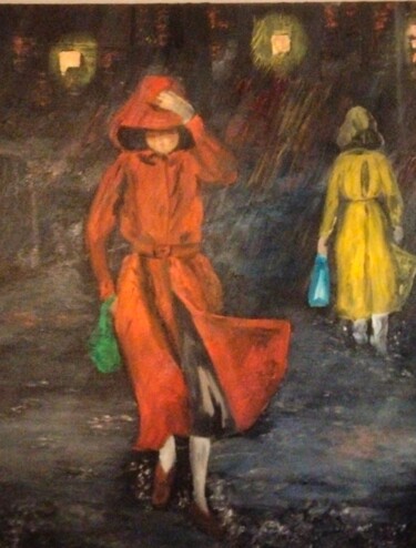 Peinture intitulée "Orage" par Nicole Bachelard, Œuvre d'art originale, Huile