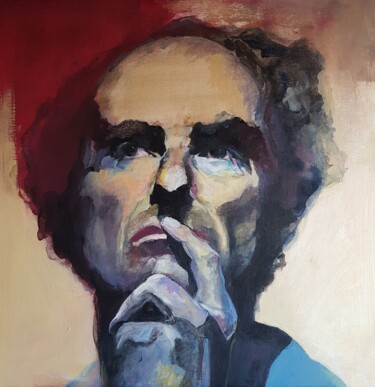 Peinture intitulée "Philip Roth." par Rosemay Dahan, Œuvre d'art originale, Acrylique