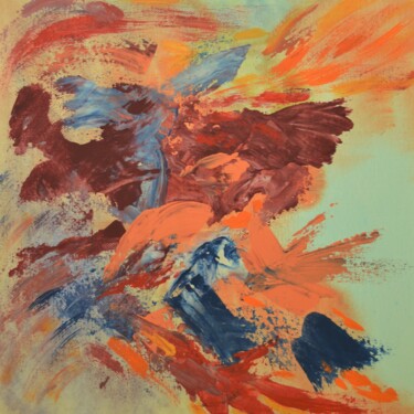 That Wind. Abstract. Painting titled "That Wind. Abstract." by Julia Leon, Original Artwork, Acrylic Mounted on Wood Stretcher frame