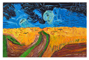Peinture intitulée "hommage a vincent v…" par Frederic Servian, Œuvre d'art originale, Huile