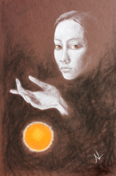 Pintura titulada ""Le jeu. Entre pass…" por Natalia Laletina, Obra de arte original, Pastel