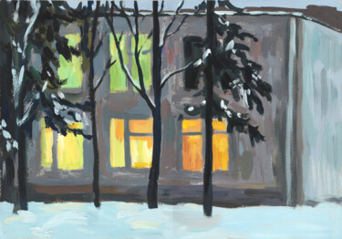 Window light Pittura intitolato "Window light" da Yuliya Kachan, Opera d'arte originale, Tempera