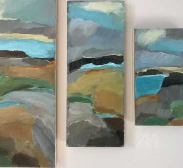 Triptyque Ζωγραφική με τίτλο "Triptyque" από Johanne Spinella, Αυθεντικά έργα τέχνης, Ακρυλικό