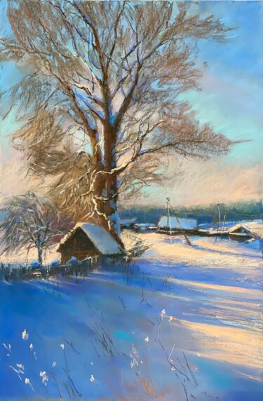 Dibujo titulada "Village" por Kristina Savinova, Obra de arte original, Pastel